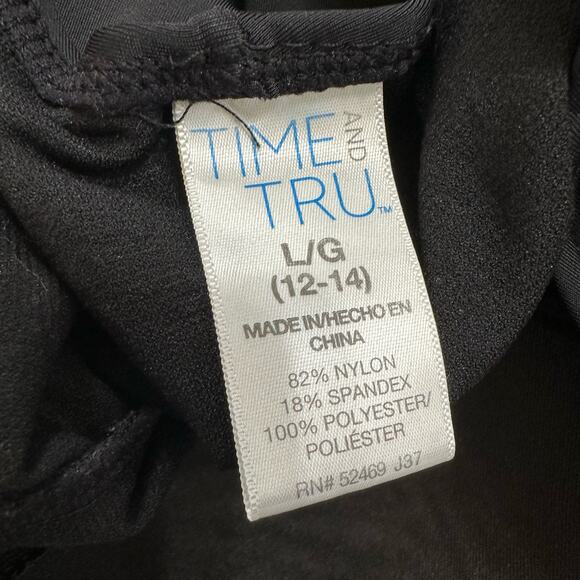 Time and True Womens Solid Black One Piece Swimsuit Large Pool Workout Beach‎ - Picture 2 of 7